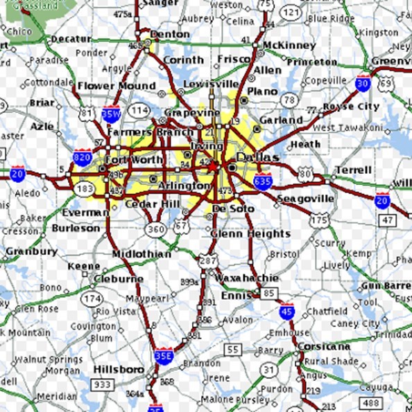 Freeways, Interstates & Other Major Routes - Dallas Metro